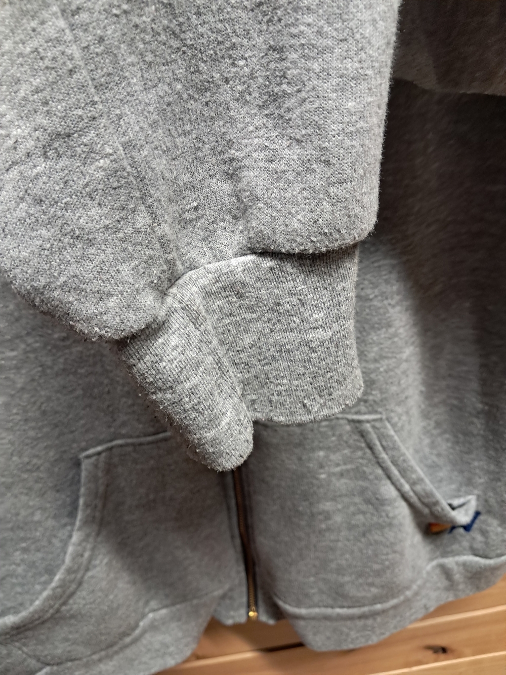 Aviator Nation 5 Stripe Zip Hoodie Heather Grey Rainbow XL - Picture 6 of 6